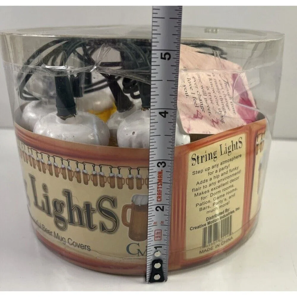 Beer Mug 10-Ct Indoor/Outdoor String Lights BRAND NEW